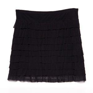 Kimchi Blue Ruffled Tier Black Mini Skirt